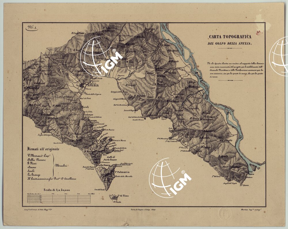 CARTA TOPOGRAFICA DEL GOLFO DELLA SPEZIA