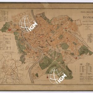 PIANTA DELLA CITTA' DI ROMA COLLE PIU' RECENTI AGGIUNTE E VARIANTI AL PIANO REGOLATORE SESTA EDIZIONE 1891 FRATELLI SOLARO PIAZZA COLONNA 358 ROMA.