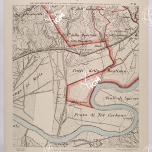 CARTA DELL'AGRO ROMANO NEL RAPPORTO DI 1:8.000 PER LA ZONA SOGGETTA AL BONIFICAMENTO AGRARIO AGLI EFFETTI DELLE LEGGI RIUNITE IN TESTO UNICO CON R.D. 10 NOVEMBRE 1905 N°647 FOGLIO 57.