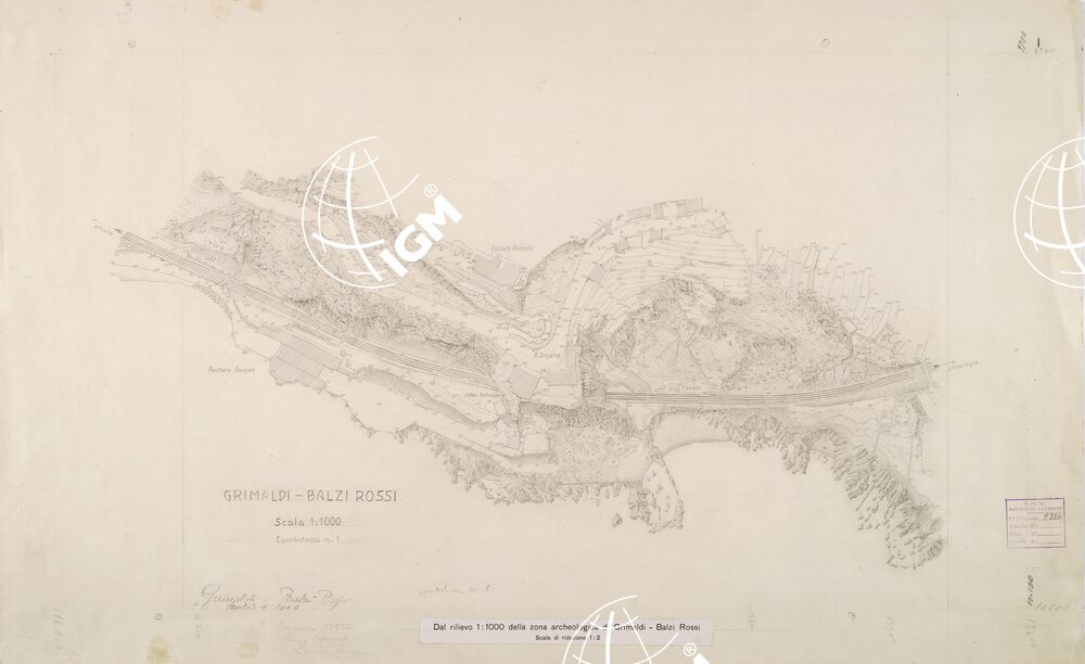 ISTITUTO GEOGRAFICO MILITARE GROTTE DEI BALZI ROSSI GRIMALDI COMUNE DI VENTIMIGLIA.