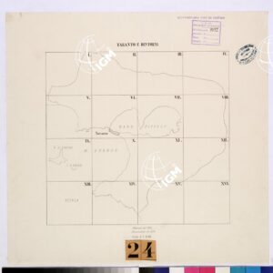 PIANTA TOPOGRAFICA DI TARANTO E DINTORNI LEVATA 1 10.000 NELL'ANNO 1862 - QUADRO D'UNIONE.
