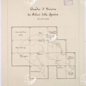 CARTA TOPOGRAFICA DEL GOLFO E BACINO DI SPEZIA - QUADRO D'UNIONE.