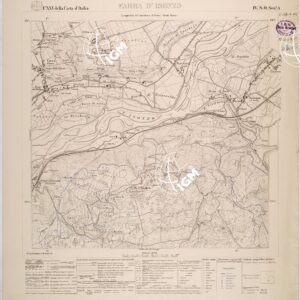 MONFALCONE E GRADISCA - FOGLIO XXV IV S.O. SEZIONE A. FARRA D' ISONZO - Edizione con opere militari in blù