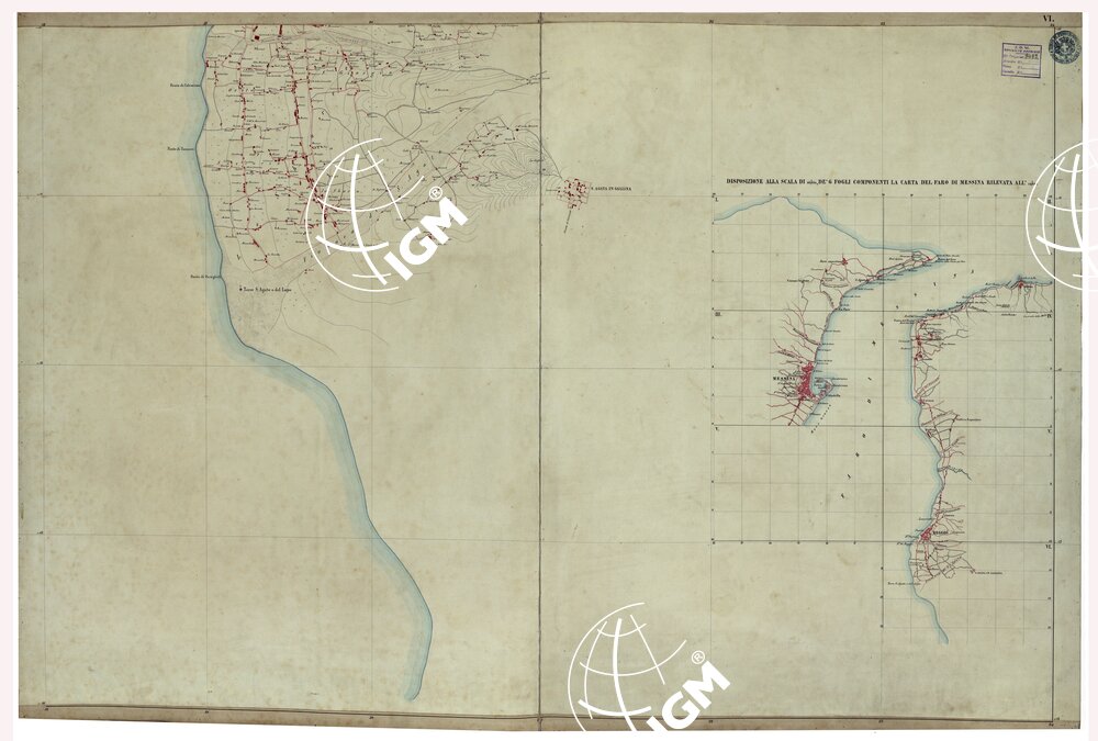 CARTA TOPOGRAFICA DEL FARO DI MESINA ESEGUITA NEL 1844 - FOGLIO 6