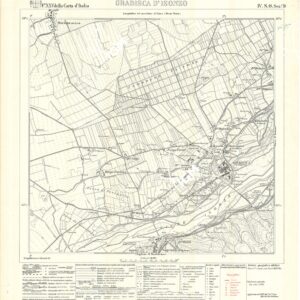 MONFALCONE E GRADISCA - FOGLIO XXV IV S.O. SEZIONE D. GRADISCA D' ISONZO - Edizione con opere militari in rosso