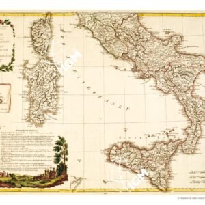 NOUVELLE CARTE GEOGRAPHIQUE ET HISTORIQUE DE L'ITALIE VENEZIA - Foglio 4 LES ROYAUMES DE NAPLES ET DE SICILE AVEC...(Il Regno di Napoli e di Sicilia con l'Isola di Malta,...)