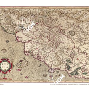 ITALIA IN GENERALE - TRE CARTE D'ITALIA DELL'ATLANTE DEL MERCATORE - TUSCIA PER GERARDUM MERCATOREM CUM PRIVILEGIO.
Tavola 318 e Retro Carta