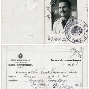 tessera di riconoscimento Governo generale dell'A.O.I. Sezione Topocartografica - FT00001558