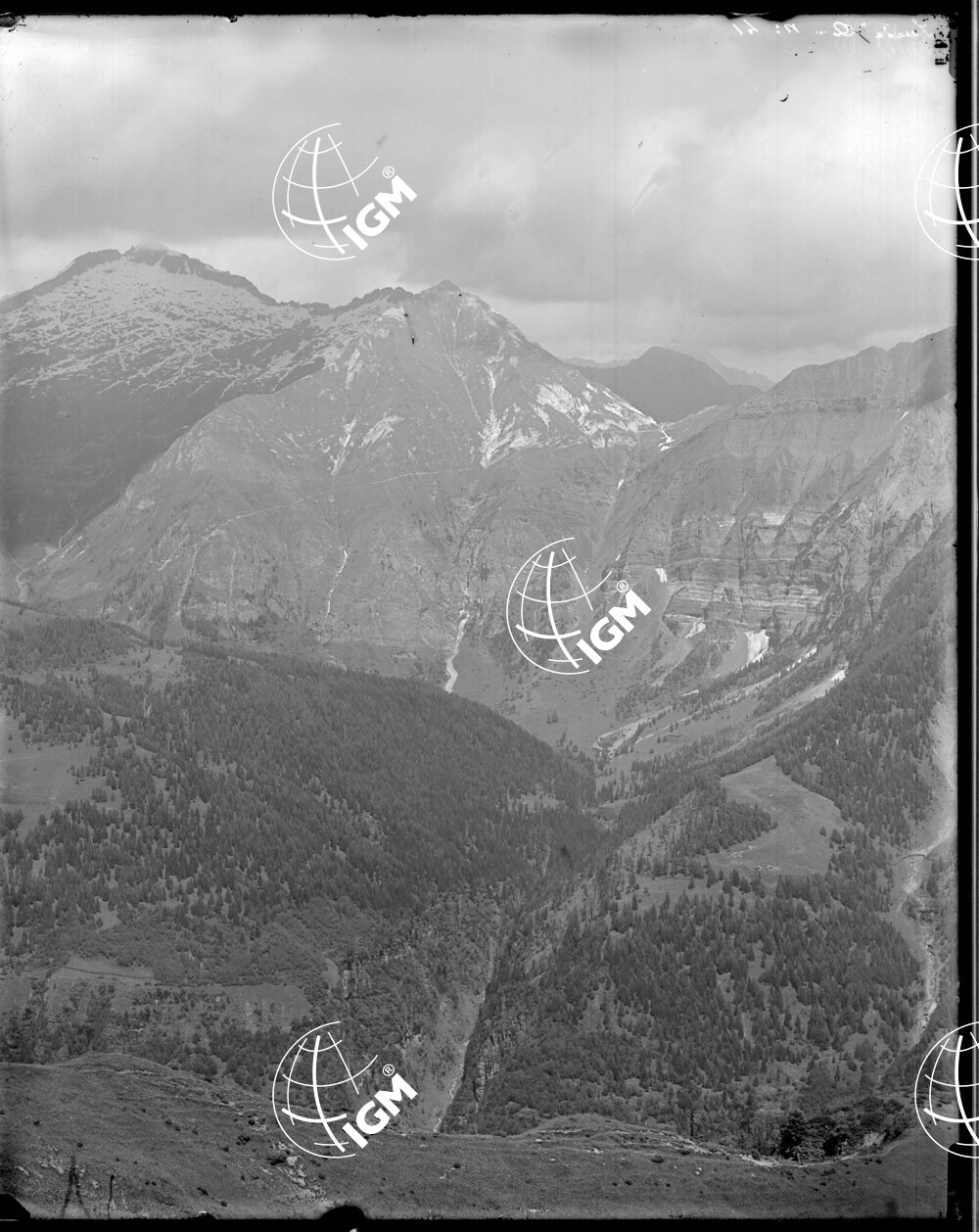 Serie Val Giudicaria N. 5-A Panorama dal M. Re di Castello al Gruppo Cadria - Nozzolo - LN00006567