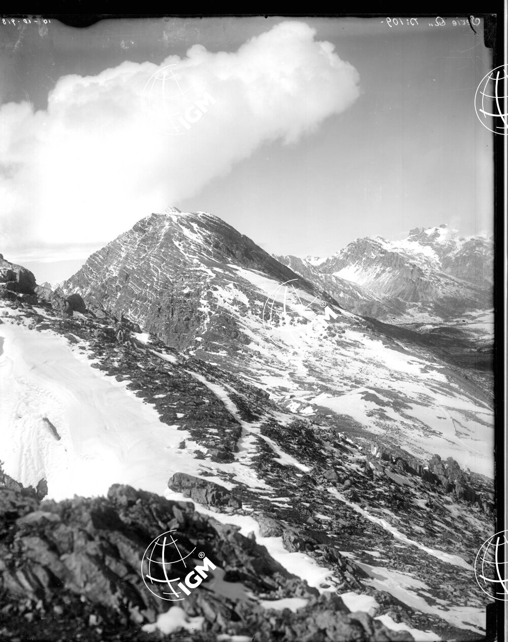 Serie Stelvio N. 1-A Panorama dalle C.me di Plator a D.sso Reit - LN00006633