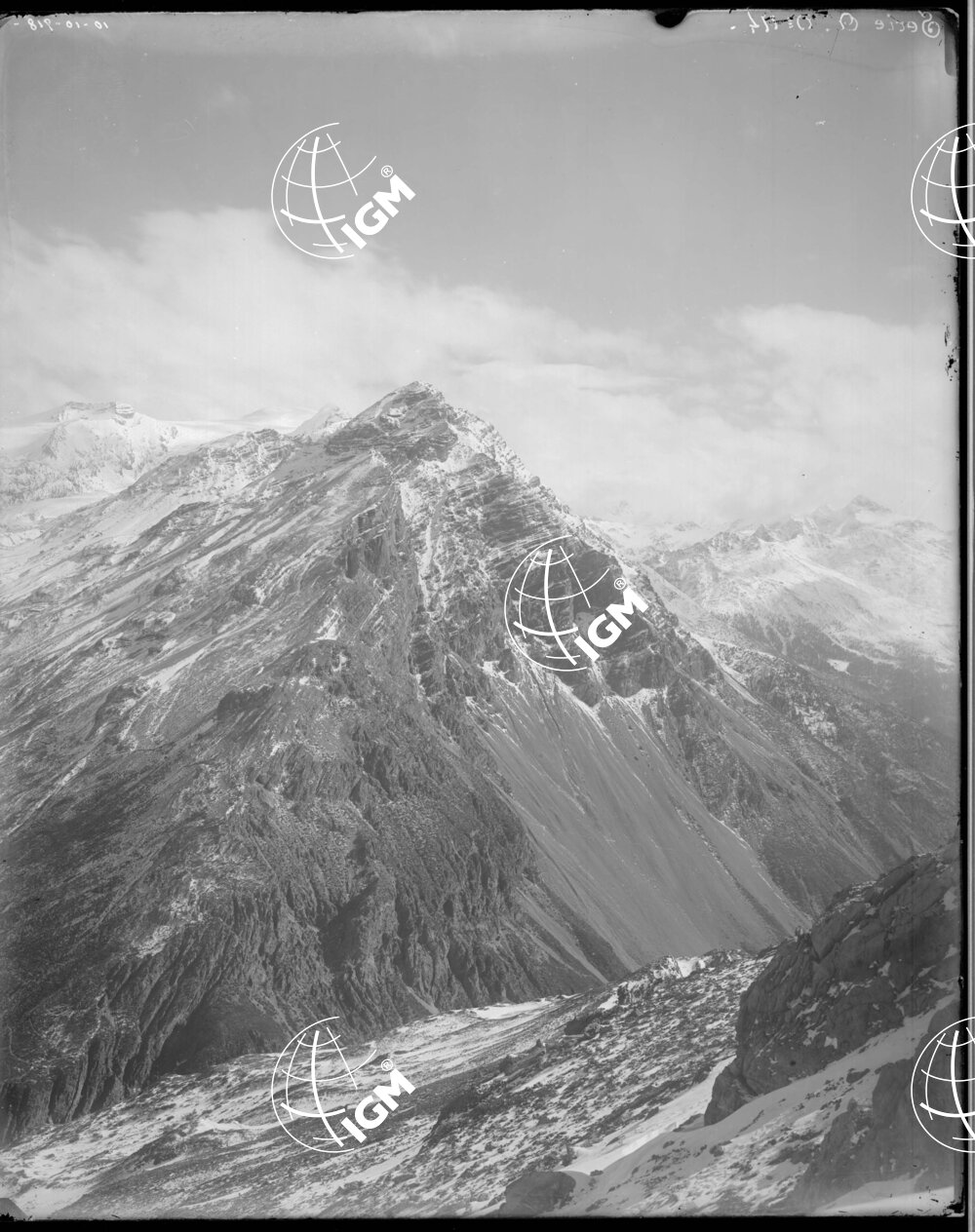 Serie Stelvio N. 1-A Panorama dalle C.me di Plator a D.sso Reit - LN00006638