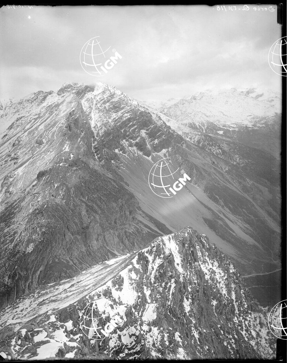 Serie Stelvio N. 3-A Panorama da C.ma Reit a M.te Masucco (sbocco della Valfurva nella Valtellina) - LN00006642