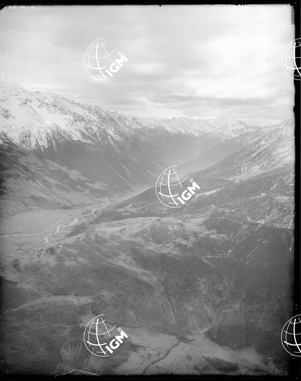 Serie Stelvio N. 3-A Panorama da C.ma Reit a M.te Masucco (sbocco della Valfurva nella Valtellina) - LN00006644