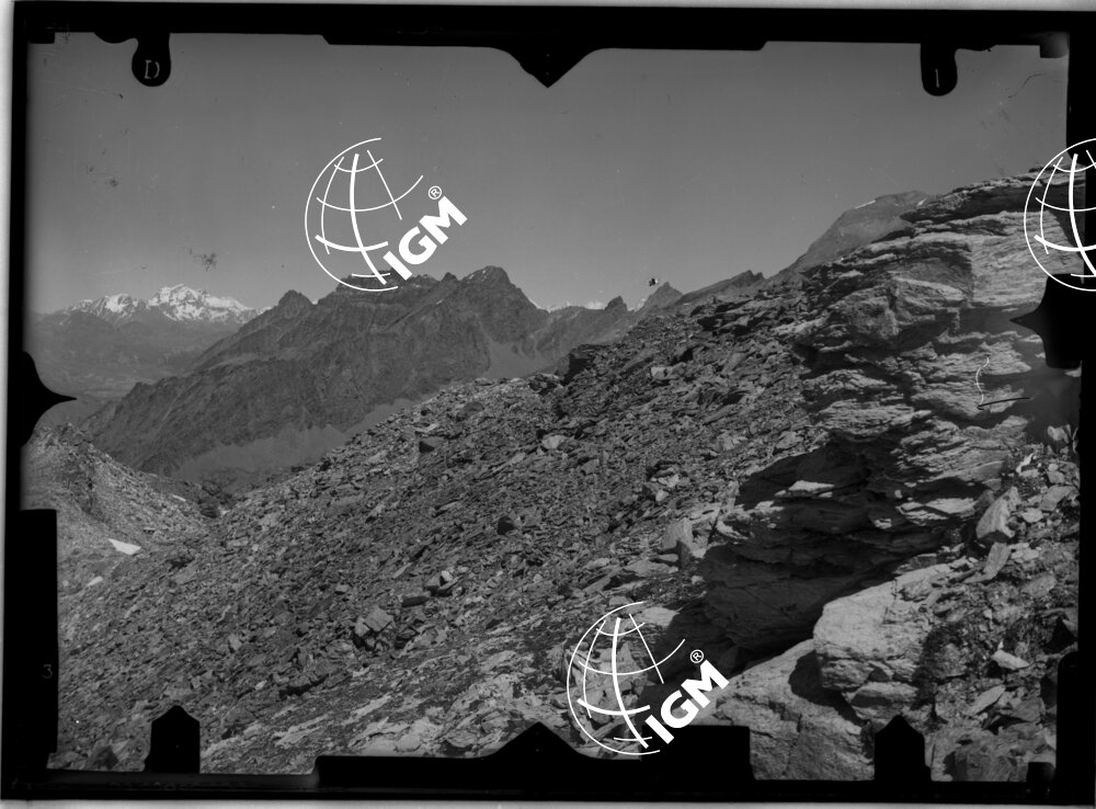 Val di Rhemes panorama Becca Tremeleina Invergnan - località presa Punta Paletta (staz.III) Punta Basci (staz. IV) - LN00010906