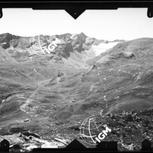 Valle di Champorcher - stazione 1 - 1^ - panorama dal Colle Larisse alle Rose Bianche  - località di presa presso Est di Bec Raty Ovest Lago Giaset - LN00011824