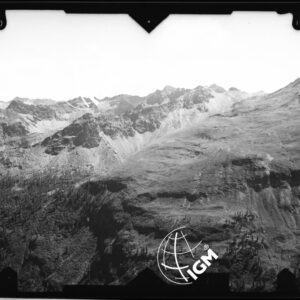 Valle di Champorcher - stazione 1 - 1^ - panorama dal Colle Larisse alle Rose Bianche  - località di presa presso Est di Bec Raty Ovest Lago Giaset - LN00011829