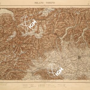 CARTA COROGRAFICA DEL REGNO D'ITALIA E DELLE REGIONI ADIACENTI EDIZIONE 1935-1937 FOGLIO 7 MILANO -TORINO