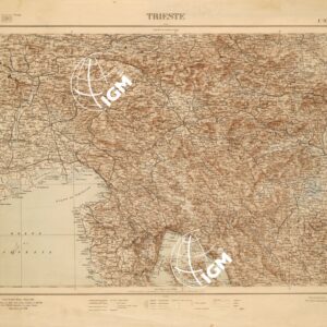 CARTA COROGRAFICA DEL REGNO D'ITALIA E DELLE REGIONI ADIACENTI EDIZIONE 1935-1937 FOGLIO 9 TRIESTE