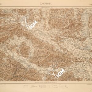 CARTA COROGRAFICA DEL REGNO D'ITALIA E DELLE REGIONI ADIACENTI EDIZIONE 1935-1937 FOGLIO 10 ZAGABRIA