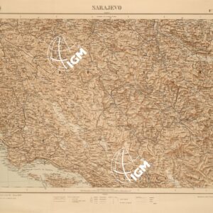 CARTA COROGRAFICA DEL REGNO D'ITALIA E DELLE REGIONI ADIACENTI EDIZIONE 1935-1937 FOGLIO 15 SARAJEVO