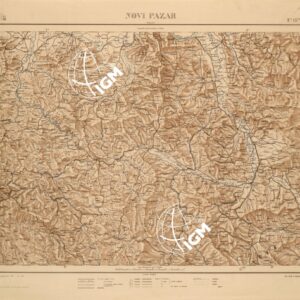 CARTA COROGRAFICA DEL REGNO D'ITALIA E DELLE REGIONI ADIACENTI EDIZIONE 1935-1937 FOGLIO 15 BIS NOVI PAZAR