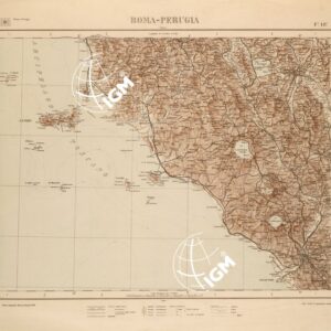 CARTA COROGRAFICA DEL REGNO D'ITALIA E DELLE REGIONI ADIACENTI EDIZIONE 1935-1937 FOGLIO 18 ROMA-PERUGIA