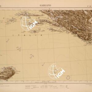 CARTA COROGRAFICA DEL REGNO D'ITALIA E DELLE REGIONI ADIACENTI EDIZIONE 1935-1937 FOGLIO 20 GARGANO