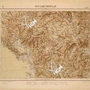 CARTA COROGRAFICA DEL REGNO D'ITALIA E DELLE REGIONI ADIACENTI EDIZIONE 1935-1937 FOGLIO 20 BIS SCUTARI-SKOPLJE