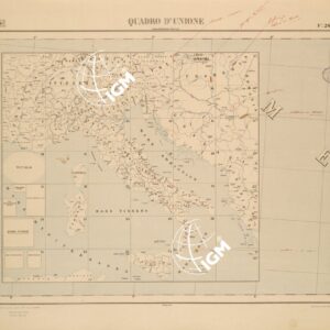 CARTA COROGRAFICA DEL REGNO D'ITALIA E DELLE REGIONI ADIACENTI EDIZIONE 1935-1937 FOGLIO 26 QUADRO D'UNIONE