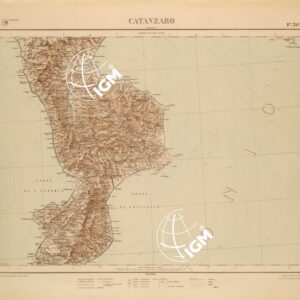 CARTA COROGRAFICA DEL REGNO D'ITALIA E DELLE REGIONI ADIACENTI EDIZIONE 1935-1937 FOGLIO 30 CATANZARO