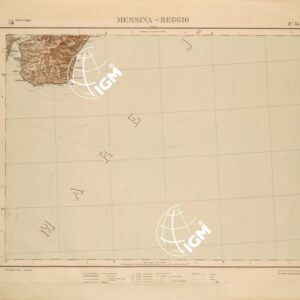 CARTA COROGRAFICA DEL REGNO D'ITALIA E DELLE REGIONI ADIACENTI EDIZIONE 1935-1937 FOGLIO 35 MESSINA-REGGIO