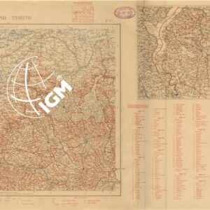 CARTA COROGRAFICA D'ITALIA FOGLIO 7 MILANO TORINO