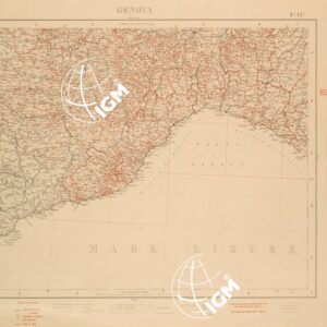 CARTA COROGRAFICA D'ITALIA FOGLIO 12 GENOVA
