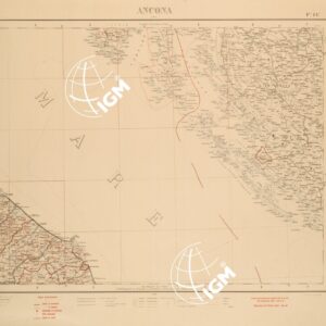 CARTA COROGRAFICA D'ITALIA FOGLIO 14 ANCONA