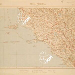 CARTA COROGRAFICA D'ITALIA FOGLIO 18 ROMA PERUGIA