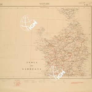 CARTA COROGRAFICA D'ITALIA FOGLIO 22 SASSARI