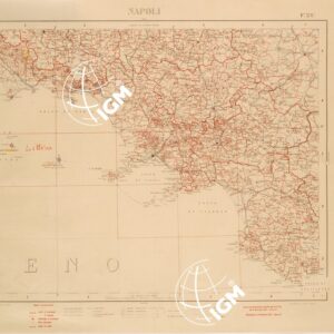 CARTA COROGRAFICA D'ITALIA FOGLIO 24 NAPOLI