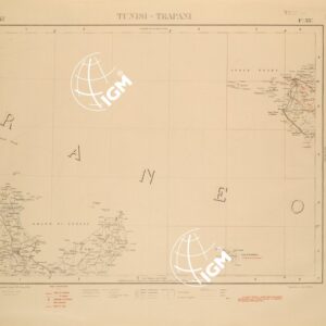 CARTA COROGRAFICA D'ITALIA FOGLIO 33 TUNISI TRAPANI