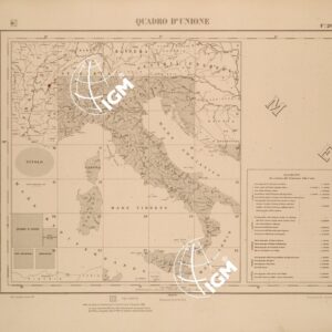 CARTA COROGRAFICA DEL REGNO D'ITALIA E DELLE REGIONI ADIACENTI FOGLIO 26 QUADRO D'UNIONE