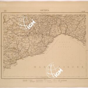 CARTA COROGRAFICA DEL REGNO D'ITALIA E DELLE REGIONI ADIACENTI FOGLIO 12 GENOVA