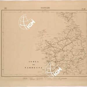 CARTA COROGRAFICA DEL REGNO D'ITALIA  E DELLE REGIONI ADIACENTI FOGLIO 22 SASSARI