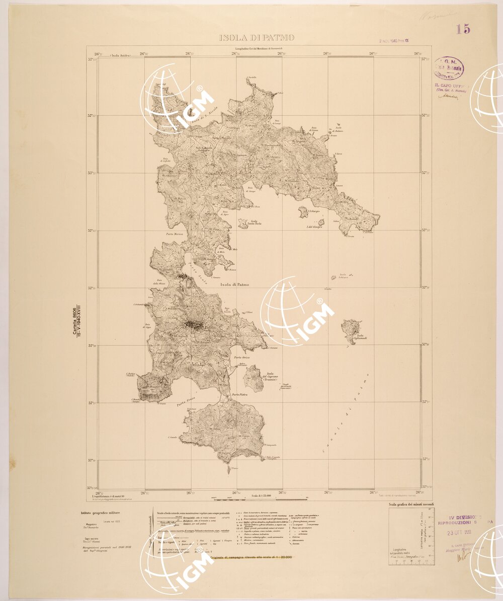 ISOLE ITALIANE DELL'EGEO AL 25.000 - ISOLA DI PATMO