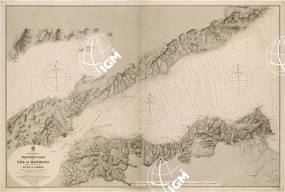 AMMIRAGLIATO INGLESE - WESTERN PART OF SEA OF MARMARA WITH A PORTION OF THE GULF OF XEROS