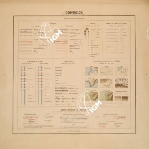 CARTA DEL REGNO D'ITALIA AL 200.000 - TAVOLA DELLE CONVENZIONI