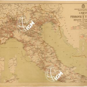 CARTA DELLE FERROVIE E TRANVIE DEL REGNO D'ITALIA - TAVOLA NORD