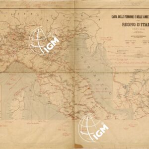 CARTA DELLE FERROVIE E DELLE LINEE DI NAVIGAZIONE DEL REGNO D'ITALIA - TAVOLA NORD