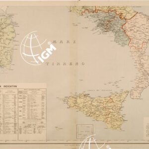 CARTA DELLA CIRCOSCRIZIONE MILITARE TERRITORIALE DEL REGNO - FOGLIO SUD