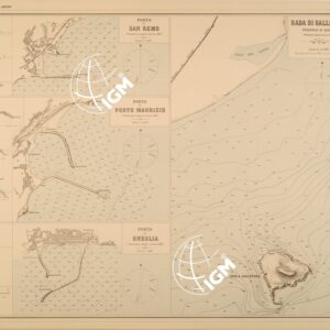 ALBUM DEI PORTI MARITTIMI DEL REGNO D'ITALIA - TAVOLA 02 - PORTI DI SAN REMO - PORTO MAURIZIO - ONEGLIA - RADA DI GALLINARA