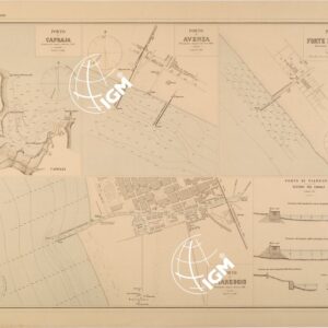 ALBUM DEI PORTI MARITTIMI DEL REGNO D'ITALIA - TAVOLA 06 - PORTI DI CAPRAIA - AVENZA - FORTE DEI MARMI - VIAREGGIO