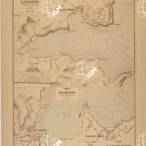 ALBUM DEI PORTI MARITTIMI DEL REGNO D'ITALIA - TAVOLA 09 - PORTI DI LONGONE - RIO MARINA - MARCIANA MARINA